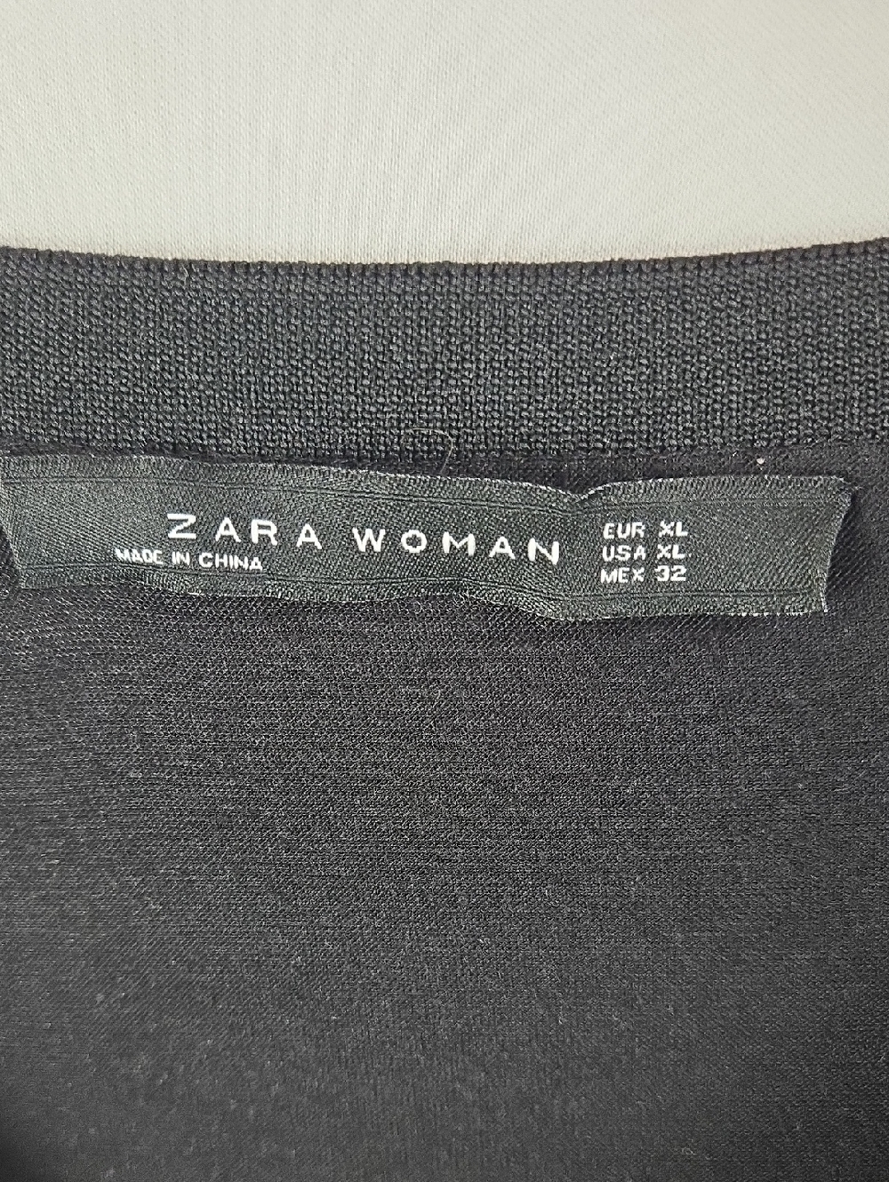 Zara Sheer Overlay Oversize Woman's Black Knit Blouse Top Sz XL Whimsygoth Boho - Picture 3 of 7